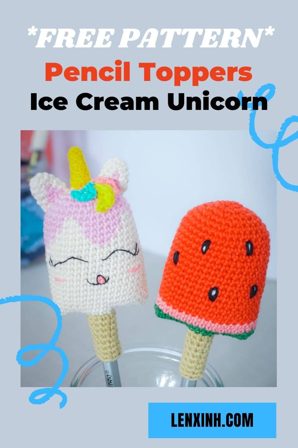 crochet pencil toppers