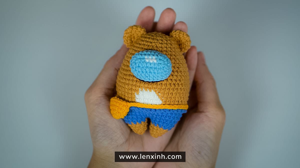 Bear Keychain Crochet Free Pattern [Among Us Style]