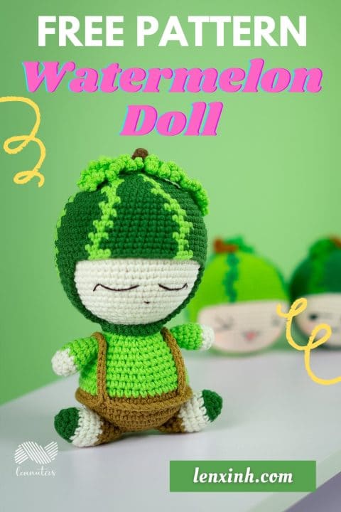 crochet watermelon doll