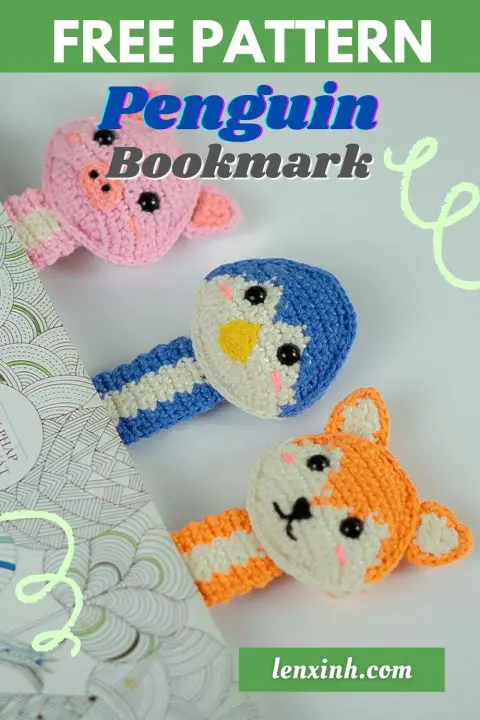 penguin crochet bookmark free pattern