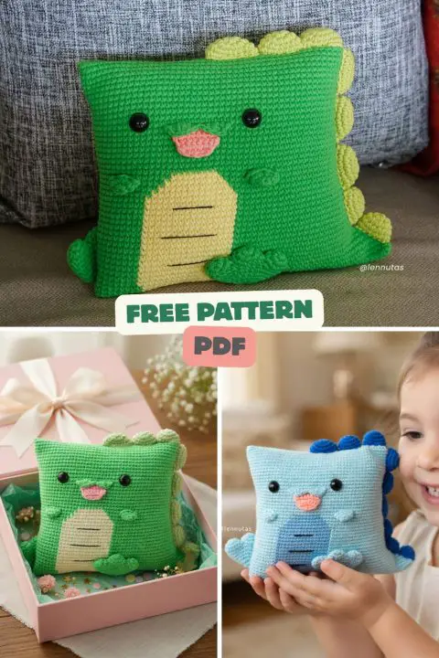 Dinosaur the Pillow crochet dinosaur