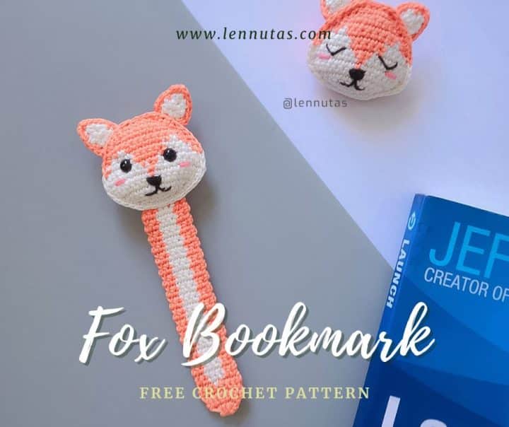 Crochet A Bookmark with Fox Style [PDF Included] - Lennutas