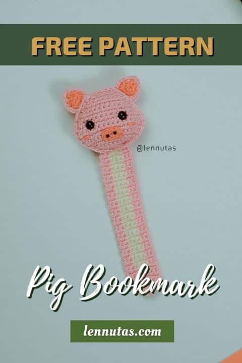 pig crochet bookmark