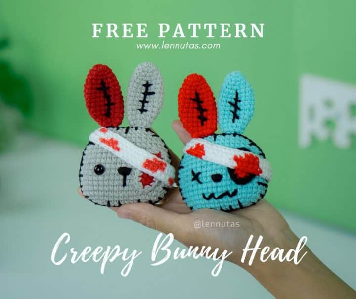 bunny head 2 Top Creepy Halloween Crochet Patterns by Lennutas
