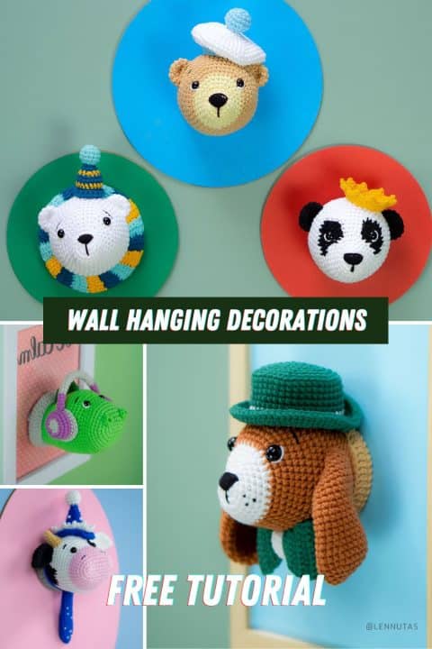 crochet wall hanging 2 Amigurumi Bear Free Pattern in Sailor Style