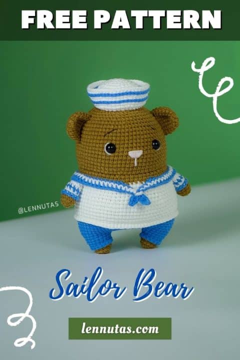 sailor bear 2 Amigurumi Bear Free Pattern in Sailor Style