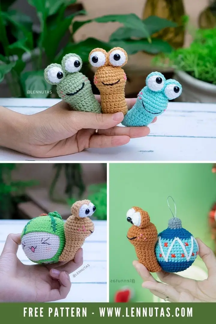 Sugar the snail  Crochet amigurumi PDF pattern – garnknuten