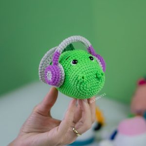 crochet dinosaur head