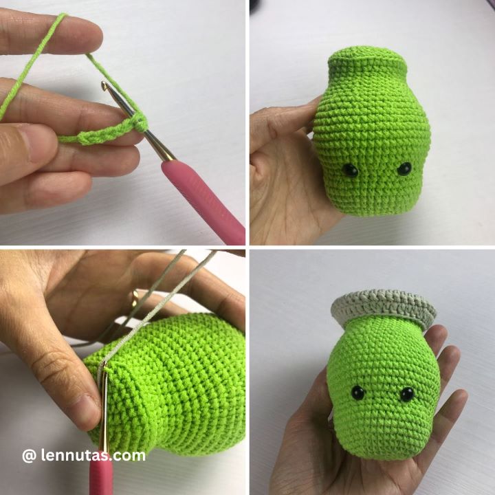 crochet dinosaur head