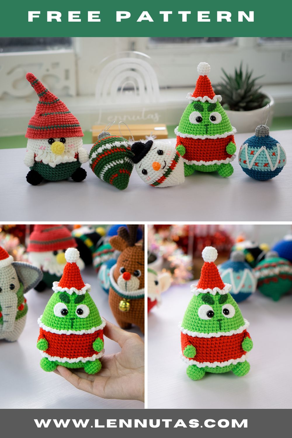 Pinterest free pattern Little Grinch
