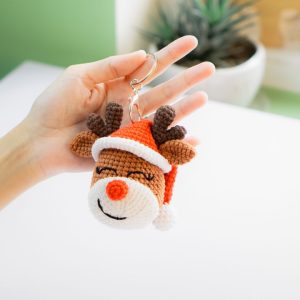 reindeer crochet keychain pattern