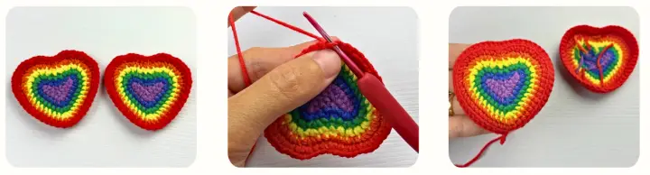 Rainbow Heart crochet heart pattern